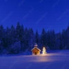 Fotografia Illuminated Christmas Tree In Front Of A Chapel In Winter, Bavaria, Upper Bavari -Clementoni Outlet 1000 F 137246593 BhWAkmtFVDLc5wtpcnged51kZ6SVo1bp