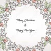 Fotografia Hand Drawn Wreath With Watercolor Elements And Christmas Greetings