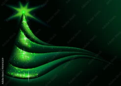 Fotografia Green Abstract Christmas Tree Background - Modern Festive Illustration, Vector