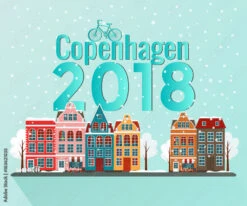 Fotografia Vector Illustration Of Winter Christmas Copenhagen
