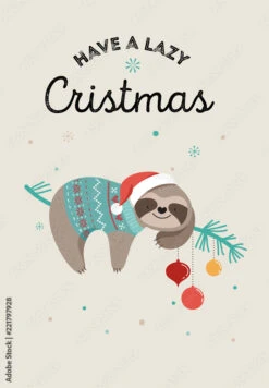 Clementoni Outlet 3 Fotografia Cute Sloths, Funny Christmas Illustrations With Santa Claus Costumes, Hat And Sc