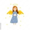 Fotografia Christmas Cute Angel. Christmas Card