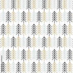 Fotomurale Christmas Tree Pattern Background. Scandinavian Design