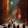 Fotografia Winter Wonderland Downtown New York City During The Christmas Season
