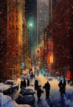 Fotografia Winter Wonderland Downtown New York City During The Christmas Season