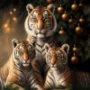 Fotografia Tiger Family Christmas Photo In Front Of Christmas Tree| Midjourney Ai Generated -Clementoni Outlet 1000 F 553645049 9DjzZeqKgbDdvZcjFS3JvxT5TGia8jE3